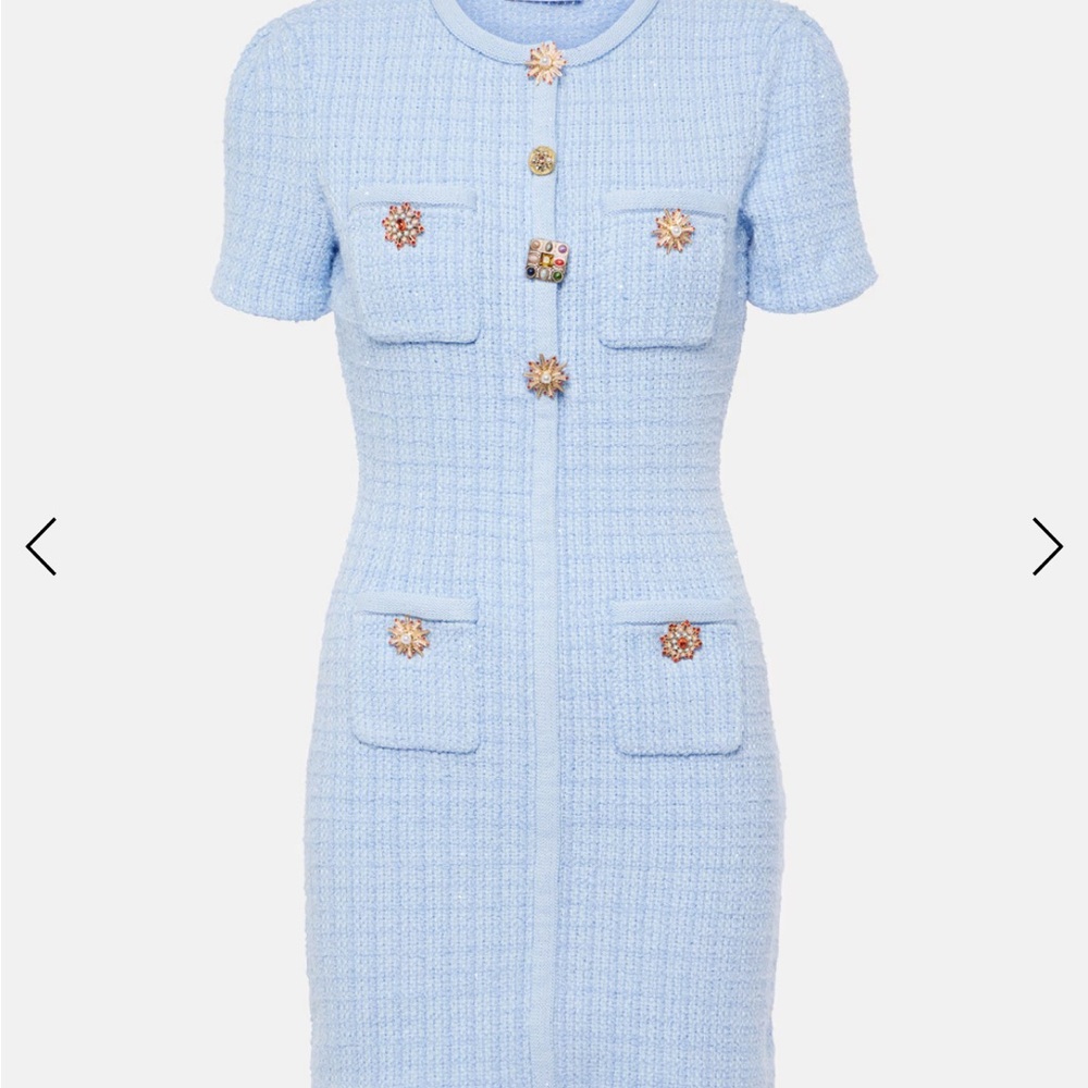 Gorgeous Blue Sheath Mini Dress with Crew Neck